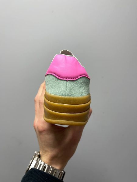 США Adidas Gazelle Bold Pulse Mint Pink Platform жіночі шкіряні якісні кросівки Адідас Газель Платформа зелені рожеві 0320 - Розмір 36 (US 5) 11168049 фото