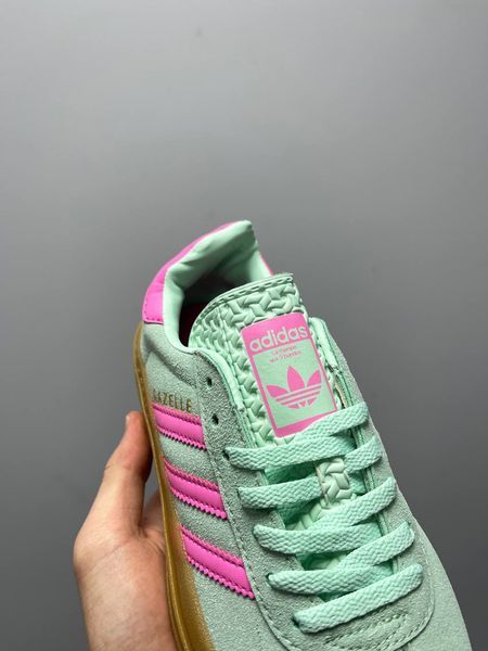 США Adidas Gazelle Bold Pulse Mint Pink Platform жіночі шкіряні якісні кросівки Адідас Газель Платформа зелені рожеві 0320 - Розмір 36 (US 5) 11168049 фото