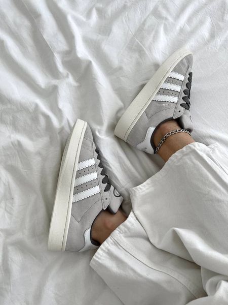 США Adidas Campus Light Grey жіночі, чоловічі шкіряні якісні кросівки Адідас Кампус світло сірі - Розмір 36 (US 5) 11167549 фото