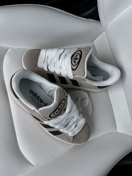 США Adidas Campus 00s BEIGE BLACK жіночі, чоловічі шкіряні якісні кросівки Адідас Кампус бежеві/чорні - Розмір 36 (US 5) 11167599 фото