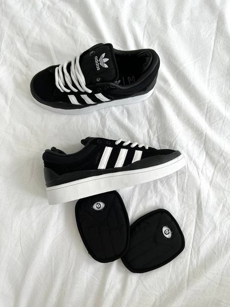 США Adidas Campus xx BAD BUNNY Black/White жіночі, чоловічі шкіряні якісні кросівки Адідас Кампус чорні з білим - Розмір 36 (US 5) 11167499 фото