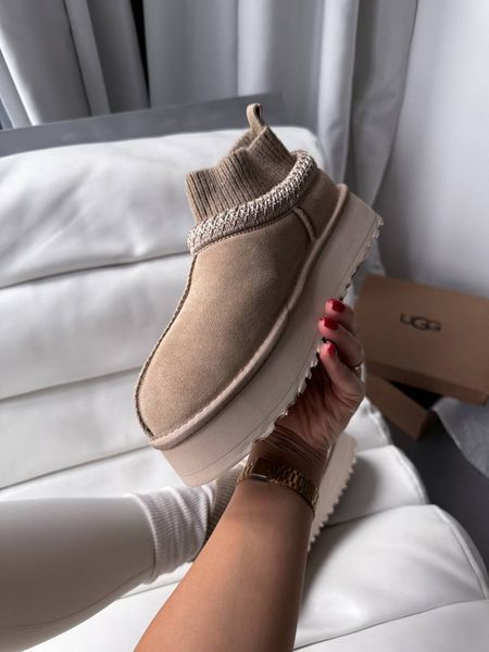 UGG Australia США Tasman Platform Sock Beige Уггі тасман платформа бежеві замшеві Австралія - Розмір 35 (US 4) 2110100674 фото