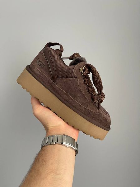 UGG Australia Classic Lowmel Sneaker Platform Chocolate Кросівки з хутром на платформі шоколадні уггі замш цільна овчина Угг Австралія - Розмір 35 (US 4) 2110100577 фото