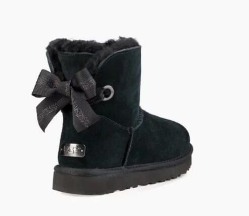 UGG Australia США Mini Customizable Bow Чорні замшеві уггі натуральні міні бант Угг Австралія - Розмір 35 (US 4) 2110943 фото