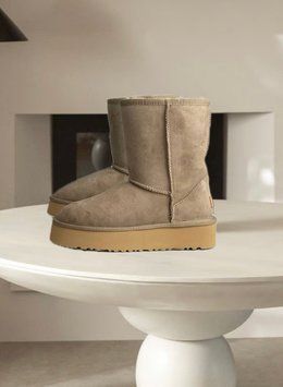 UGG Australia Classic Short II Platform Khaki Хакі короткі середні уггі замш цільна овчина Угг Австралія - Розмір 35 (US 4) 2110100478 фото