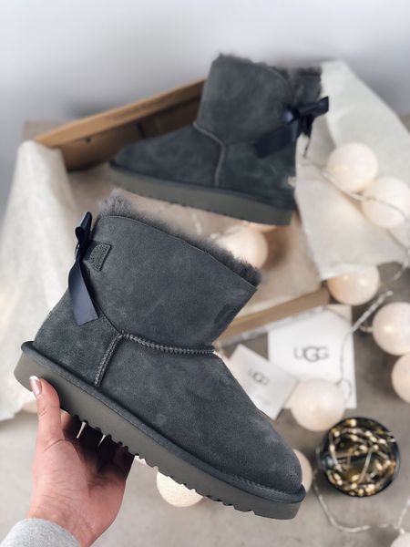 UGG Australia США Mini Bailey Bow II Сірі натуральні замшеві уггі міні бант Угг Австралія - Розмір 35 (US 4) 2110866 фото