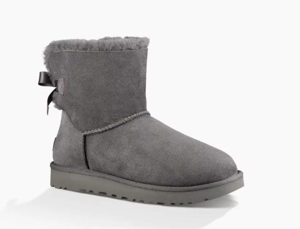 UGG Australia США Mini Bailey Bow II Сірі натуральні замшеві уггі міні бант Угг Австралія - Розмір 35 (US 4) 2110866 фото