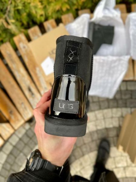 UGG Australia США Classic Mini Black Metallic II чорні натуральні зимові міні Угг Австралія - Розмір 35 (US 4) 2111390 фото