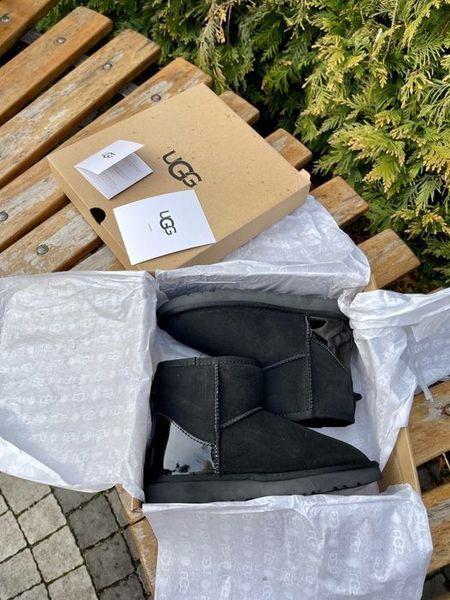 UGG Australia США Classic Mini Black Metallic II чорні натуральні зимові міні Угг Австралія - Розмір 35 (US 4) 2111390 фото