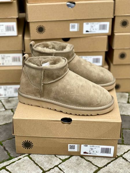 UGG Australia США Classic Ultra Mini Khaki  Антілоп Хакі натуральні зимові ультра міні Угг Австралія - Розмір 35 (US 4) 2111632 фото