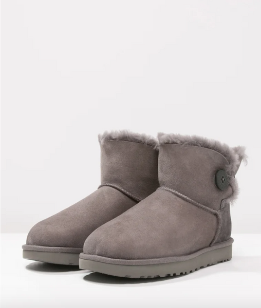 UGG Australia США Mini Bailey Button II Серый цільна овчина мини Угг Австралия - Розмір 35 (US 4) 2110254 фото