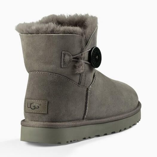 UGG Australia США Mini Bailey Button II Серый цільна овчина мини Угг Австралия - Розмір 35 (US 4) 2110254 фото