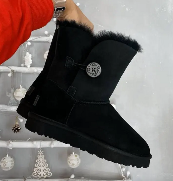 UGG Australia Short Bailey Button II Чорні короткі з гудзиком цільна овчина Угг Австралія - Розмір 35 (US 4) 2110441 фото