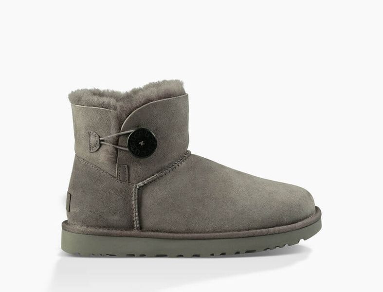 UGG Australia США Mini Bailey Button II Серый цільна овчина мини Угг Австралия - Розмір 35 (US 4) 2110254 фото