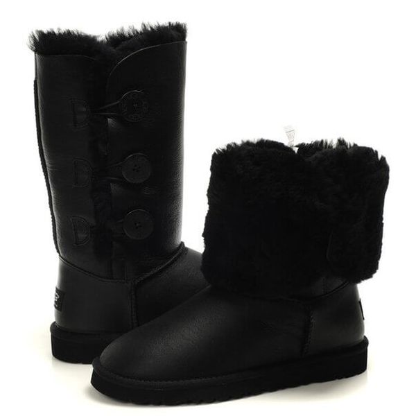 UGG Australia США Leather Tall Triplet Черный натуральні Угг Австралия - Розмір 35 (US 4) 2110668 фото