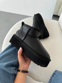 Ugg Australia США Classic Ultra Mini Platform Black Leather Уггі ультра міні платформа шкіряні чорні УГГ Австралія - Розмір 35 (US 4) 211155169 фото