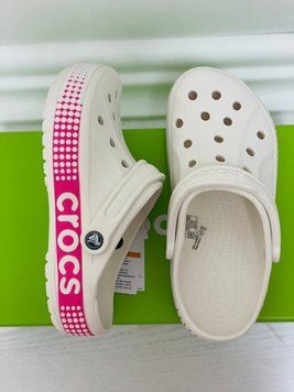 Crocs Оригінал Bayaband Logo Motion &trade; Clog Білі Жіночі Крокс США (206852-001) - 36 (Стопа 22.5-23.2см) M4/W6 100940 фото
