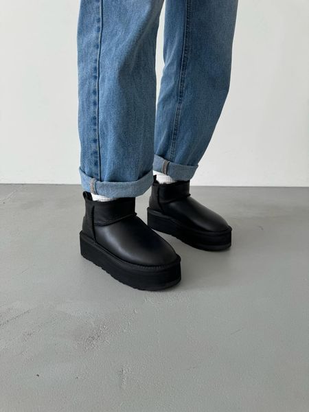 Ugg Australia США Classic Ultra Mini Platform Black Leather Уггі ультра міні платформа шкіряні чорні УГГ Австралія - Розмір 35 (US 4) 211155169 фото