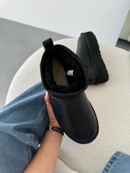 Ugg Australia США Classic Ultra Mini Platform Black Leather Уггі ультра міні платформа шкіряні чорні УГГ Австралія - Розмір 35 (US 4) 211155169 фото