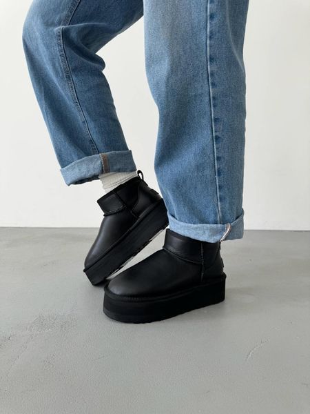 Ugg Australia США Classic Ultra Mini Platform Black Leather Уггі ультра міні платформа шкіряні чорні УГГ Австралія - Розмір 35 (US 4) 211155169 фото