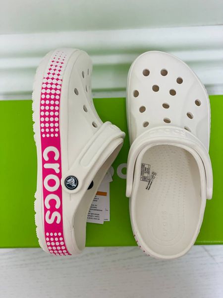 Crocs Оригінал Bayaband Logo Motion ™ Clog Білі Жіночі Крокс США (206852-001) - 36 (Стопа 22.5-23.2см) M4/W6 100940 фото