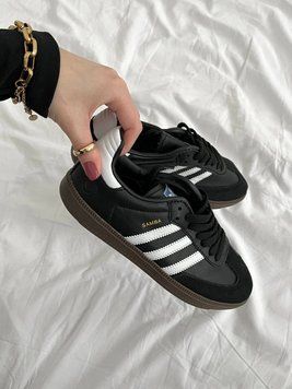 США Adidas Humanrace Samba Black жіночі, чоловічі шкіряні якісні кросівки Адідас Самба чорні - Розмір 36 (US 5) 11167959 фото