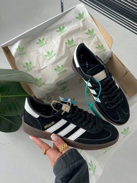 США Adidas Spezial Black/White жіночі, чоловічі шкіряні якісні кросівки Адідас Спезіал чорні білі - Розмір 36 (US 5) 11167859 фото
