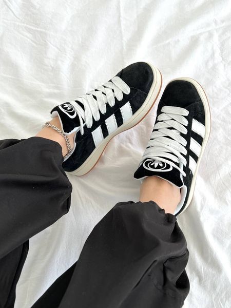 США Adidas Campus 00s White Black жіночі, чоловічі шкіряні якісні кросівки Адідас Кампус чорно білі - Розмір 36 (US 5) 11167559 фото