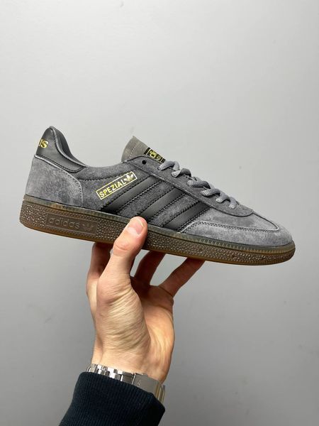 США Adidas Spezial Grey Black Brown жіночі, чоловічі шкіряні якісні кросівки Адідас Спезіал сірі корічневі - Розмір 36 (US 5) 11167909 фото