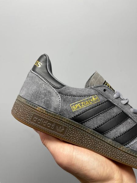 США Adidas Spezial Grey Black Brown жіночі, чоловічі шкіряні якісні кросівки Адідас Спезіал сірі корічневі - Розмір 36 (US 5) 11167909 фото