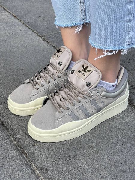 США Adidas Campus BAD BUNNY Brown Beige жіночі, чоловічі шкіряні якісні кросівки Адідас Кампус коричнево бежеві - Розмір 36 (US 5) 11167459 фото