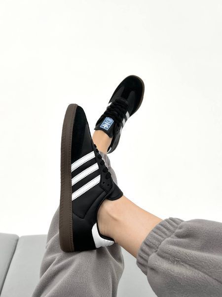 США Adidas Humanrace Samba Black жіночі, чоловічі шкіряні якісні кросівки Адідас Самба чорні - Розмір 36 (US 5) 11167959 фото