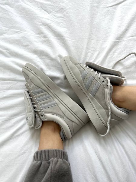 США Adidas Campus xx BAD BUNNY Light Grey жіночі, чоловічі шкіряні якісні кросівки Адідас Кампус світло сірі - Розмір 36 (US 5) 11167509 фото