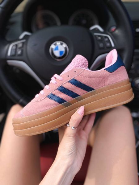 США Adidas Gazelle Bold Pink Glow Platform жіночі шкіряні якісні кросівки Адідас Газель Платформа рожеві сині 0320 - Розмір 36 (US 5) 11168059 фото