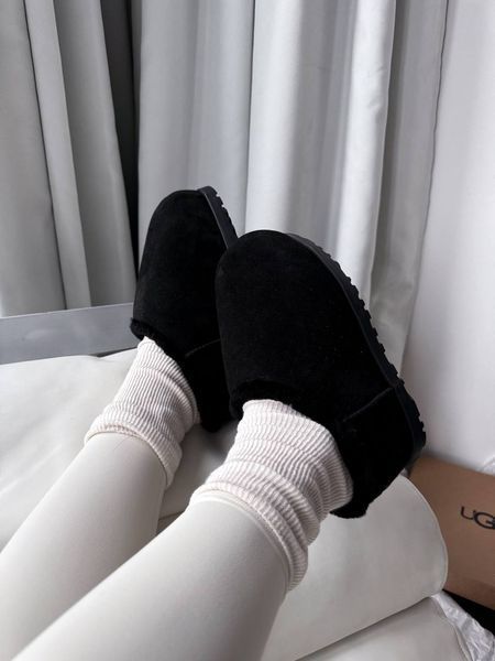 UGG Australia США Slipper Pumped Slide Black Уггі на платформі пампед чорні замшеві Австралія - Розмір 35 (US 4) 2110100985 фото