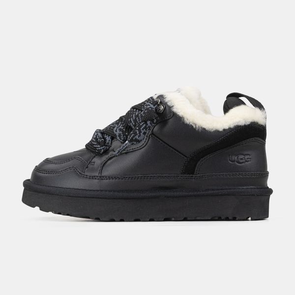 UGG Australia США Slipper Lowmel Sneaker Leather Black Уггі кросівки з хутром чорні шкіряні Австралія - Розмір 35 (US 4) 1016222844 фото
