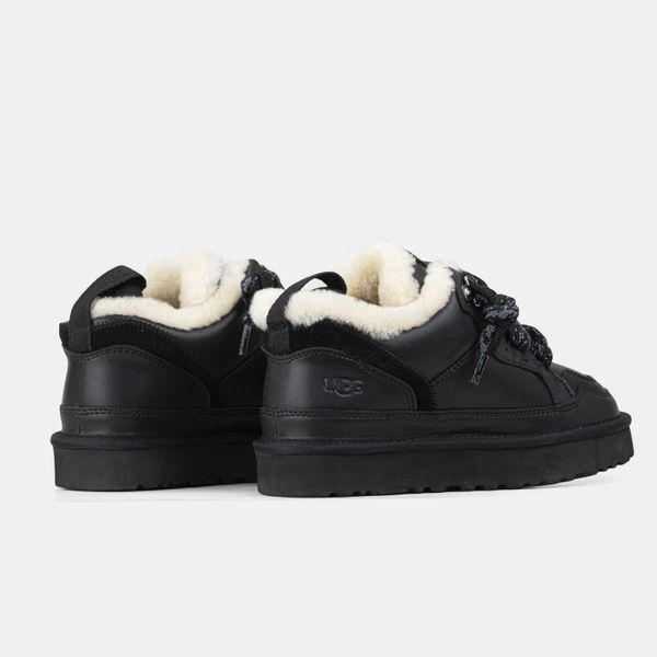 UGG Australia США Slipper Lowmel Sneaker Leather Black Уггі кросівки з хутром чорні шкіряні Австралія - Розмір 35 (US 4) 1016222844 фото