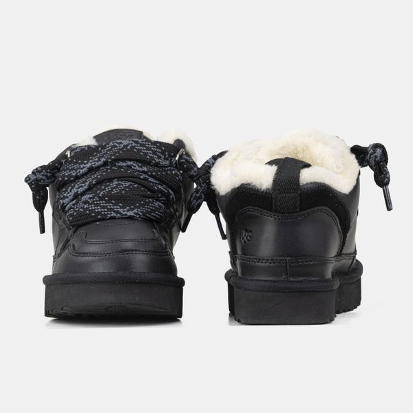 UGG Australia США Slipper Lowmel Sneaker Leather Black Уггі кросівки з хутром чорні шкіряні Австралія - Розмір 35 (US 4) 1016222844 фото