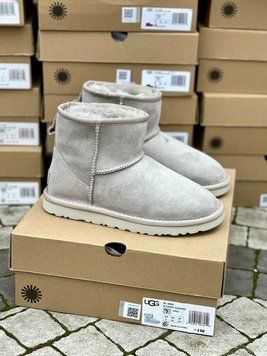 UGG Australia США Classic Mini Light Grey Suede II світло сірі натуральні зимові міні Угг Австралія - Розмір 35 (US 4) 2111379 фото
