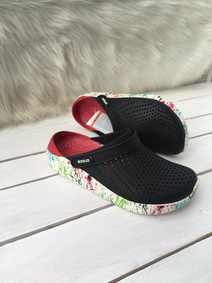 Crocs Оригінал LiteRide ™ Clog red / black червоно чорні кольорова підошва Жіночі рожево сірі Крокс США (204592-3) - 36 (Стопа 22.5-23.2см) M4/W6 103116 фото