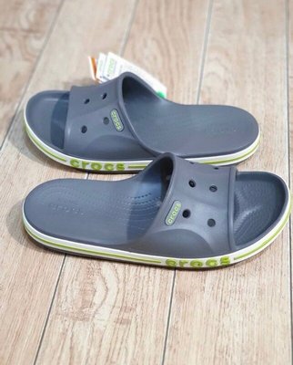 Crocs Оригінал Bayaband Slide Charcoal Cірі Чоловічі Жіночі Сабо Шльопанці Крокс США (205393-12) - 36 (Стопа 22.5-23.2см) M4/W6 105422 фото