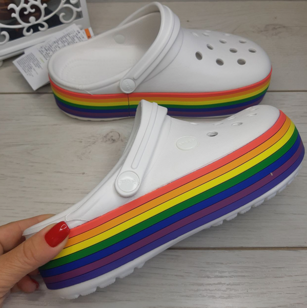 Crocs Оригінал Crocband™ Platform Clog Light Raibow Жіночі Крокс США (205434) - 36 (Стопа 22.5-23.2см) M4/W6 100392 фото