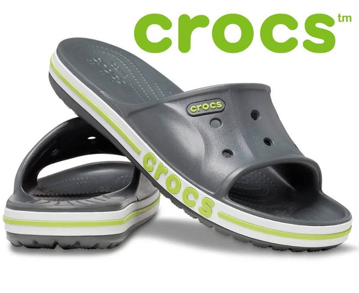 Crocs Оригінал Bayaband Slide Charcoal Cірі Чоловічі Жіночі Сабо Шльопанці Крокс США (205393-12) - 36 (Стопа 22.5-23.2см) M4/W6 105422 фото