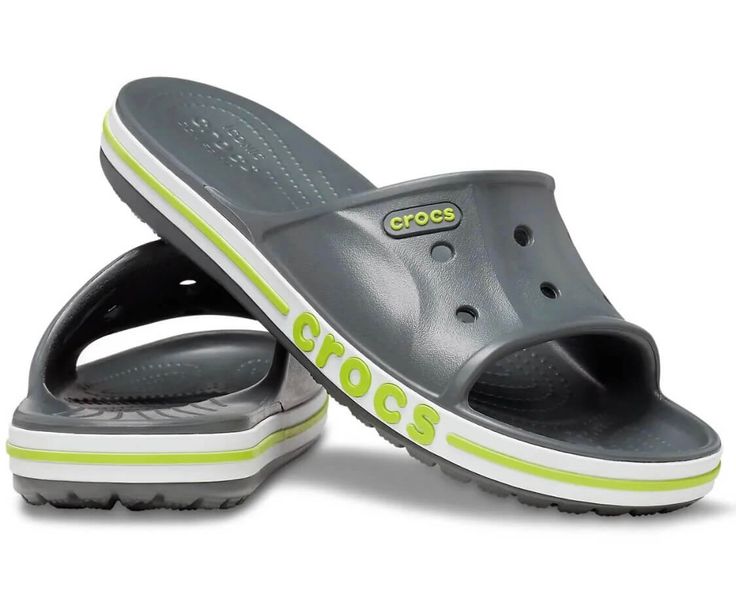 Crocs Оригінал Bayaband Slide Charcoal Cірі Чоловічі Жіночі Сабо Шльопанці Крокс США (205393-12) - 36 (Стопа 22.5-23.2см) M4/W6 105422 фото