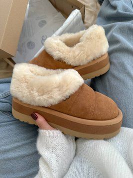 UGG Australia США Slipper Tazzlita Chestnut Уггі з хутром на платформі руді замшеві Австралія - Розмір 35 (US 4) 2110100937 фото