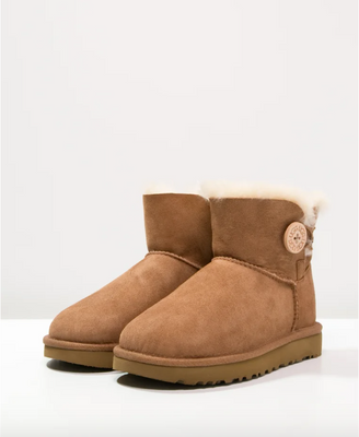 UGG Australia США Mini Bailey Button II Рыжий цільна овчина мини Угг Австралия - Розмір 35 (US 4) 2110265 фото