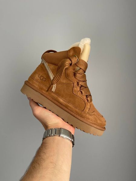 UGG Australia Classic Lowmel Sneaker High Chestnut Кросівки з хутром високі руді рижі уггі замш цільна овчина Угг Австралія - Розмір 35 (US 4) 2110100588 фото