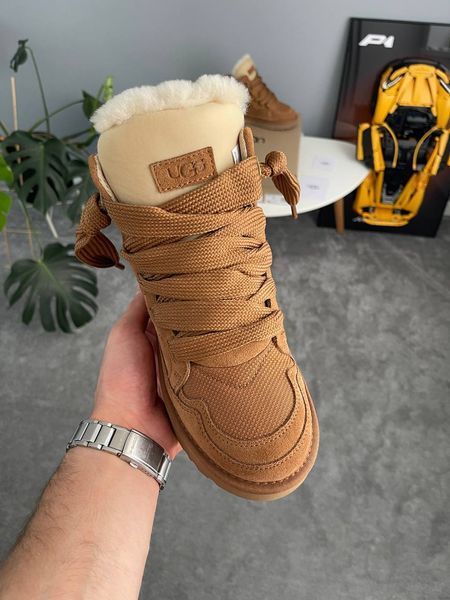 UGG Australia Classic Lowmel Sneaker High Chestnut Кросівки з хутром високі руді рижі уггі замш цільна овчина Угг Австралія - Розмір 35 (US 4) 2110100588 фото