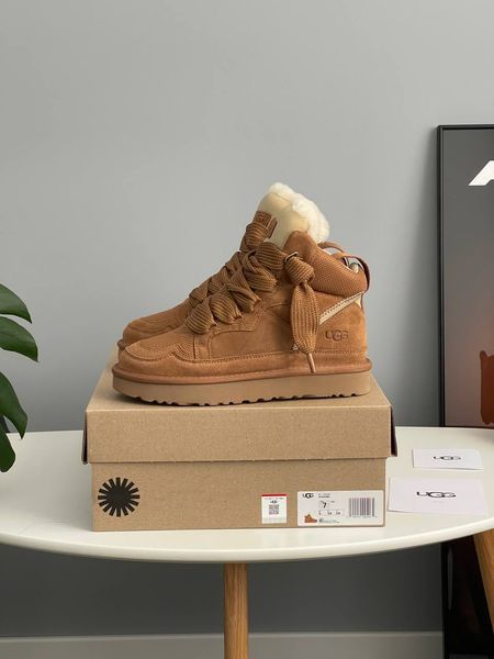 UGG Australia Classic Lowmel Sneaker High Chestnut Кросівки з хутром високі руді рижі уггі замш цільна овчина Угг Австралія - Розмір 35 (US 4) 2110100588 фото