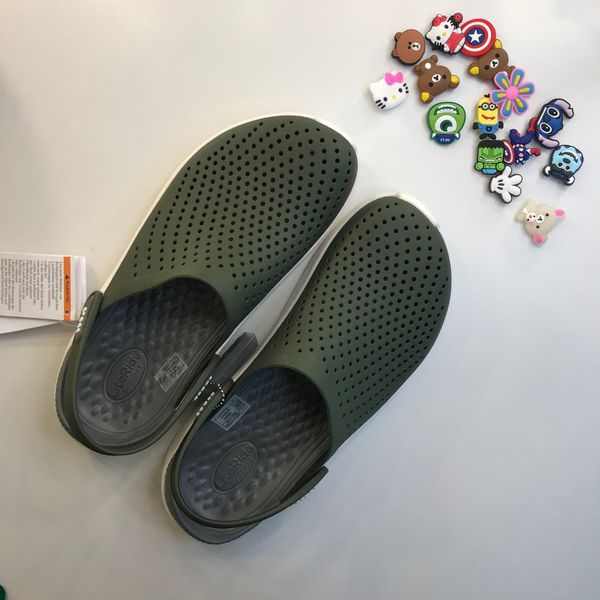 Crocs Оригінал LiteRide™ Clog Army Зелені / Білі Чоловічі та Жіночі Крокс США (204592) - 36 (Стопа 22.5-23.2см) M4/W6 99941 фото